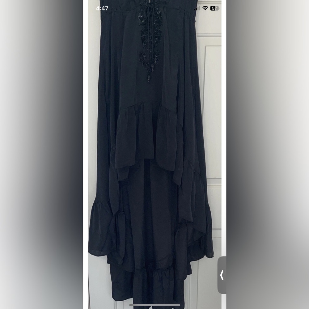 NWT SHAHIDA PARIDES High-Low beaded Maxi Dress. 100% viscose silk - Picture 5 of 7